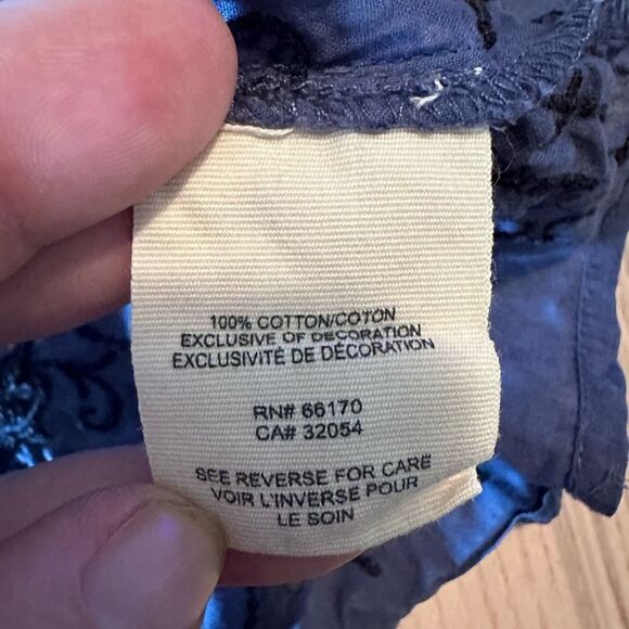 Free People embroidered 100% cotton boho navy mini dress - Size Small - Picture 7 of 7